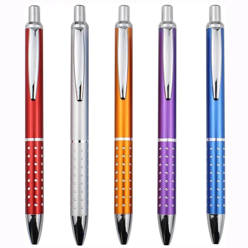 Bling ballpoint pen with aluminium grip 5