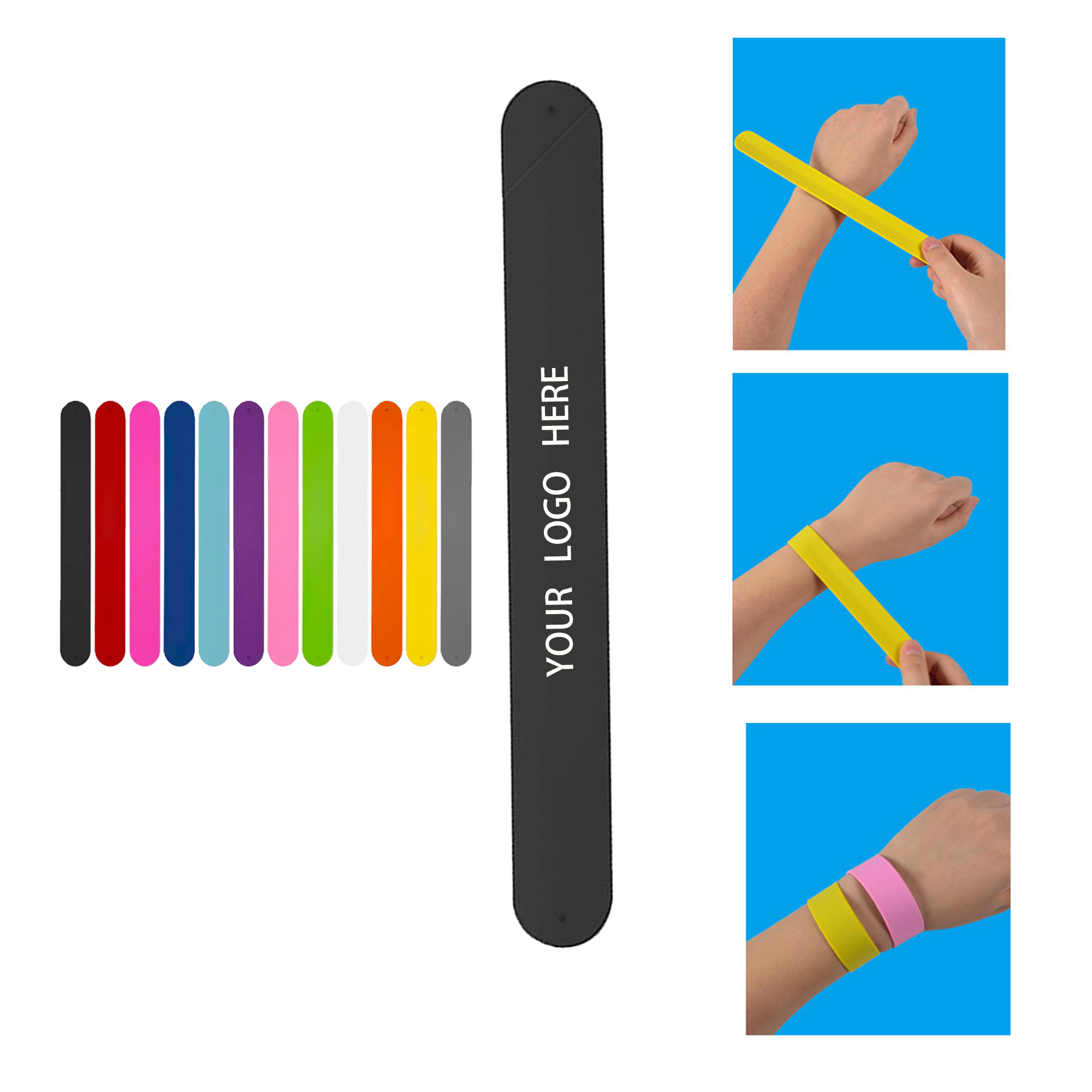 MOQ:100pcs Promotional Rubber Bracelet 3