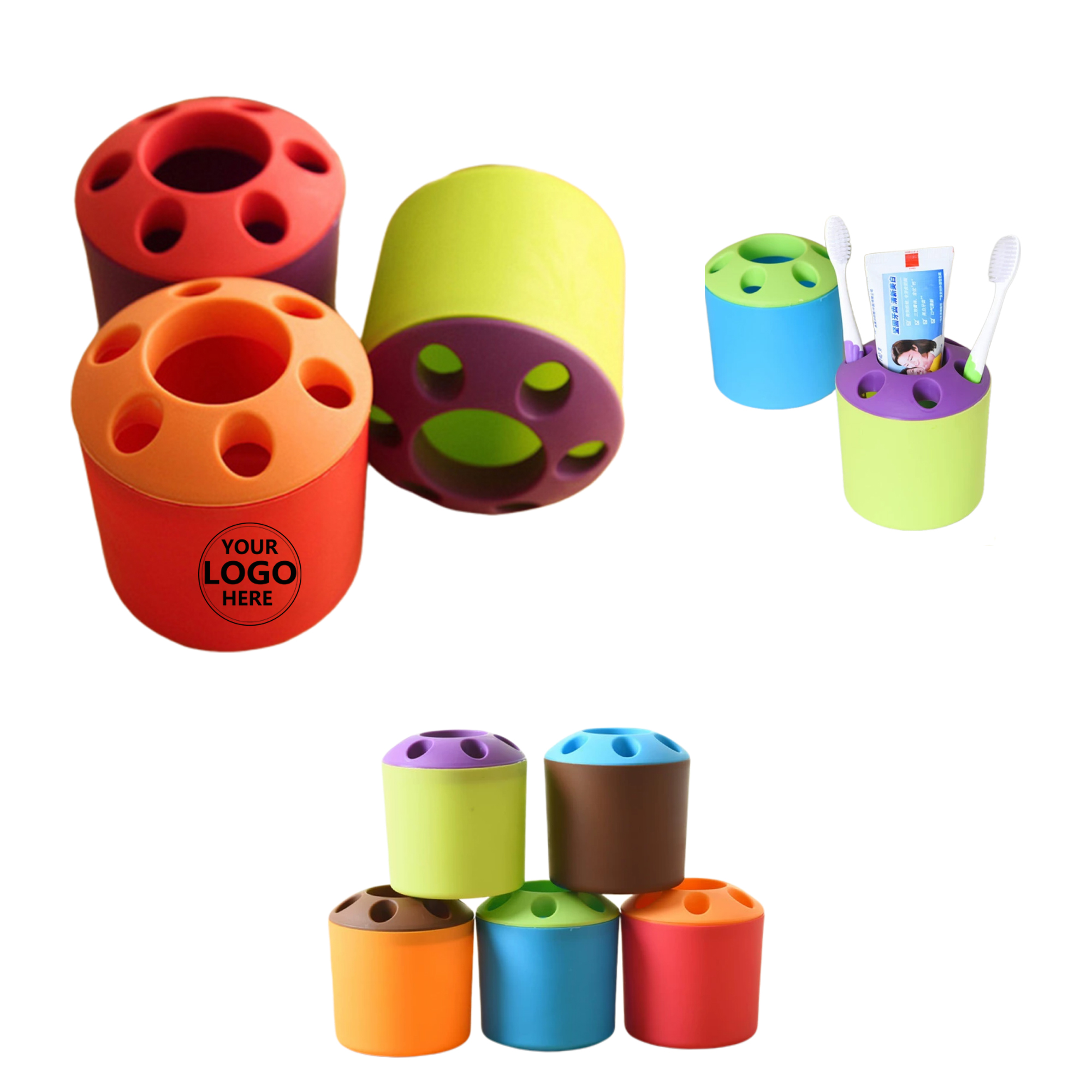 Versatile Plastic Brush & Pen Holder 2
