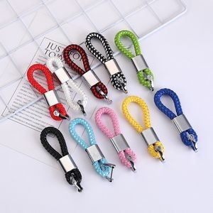Sophisticated Weaved PU Leather Keychain With Plastic Buckle 40