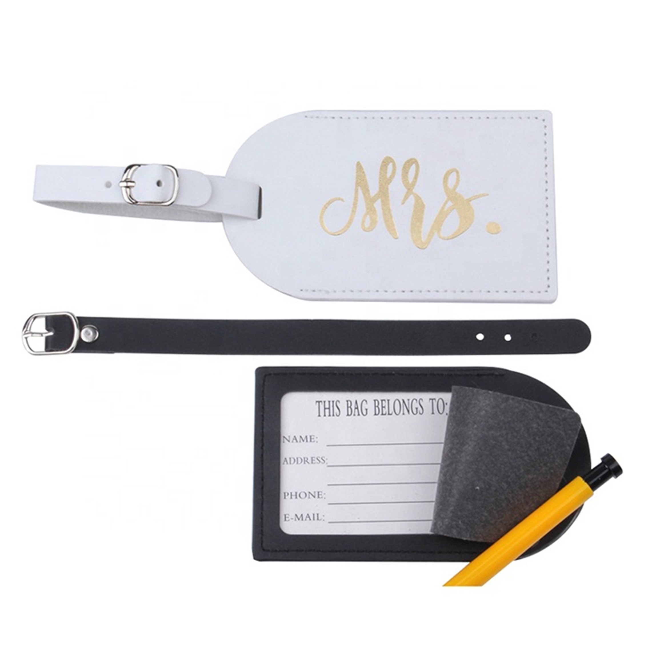 Custom Leather Luggage Tag Baggage Claim Tag 2