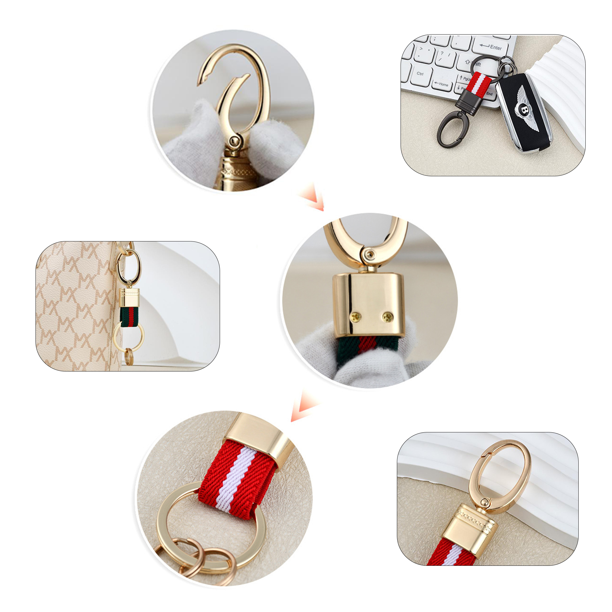 Elastic Webbing Big Head Keychain 3