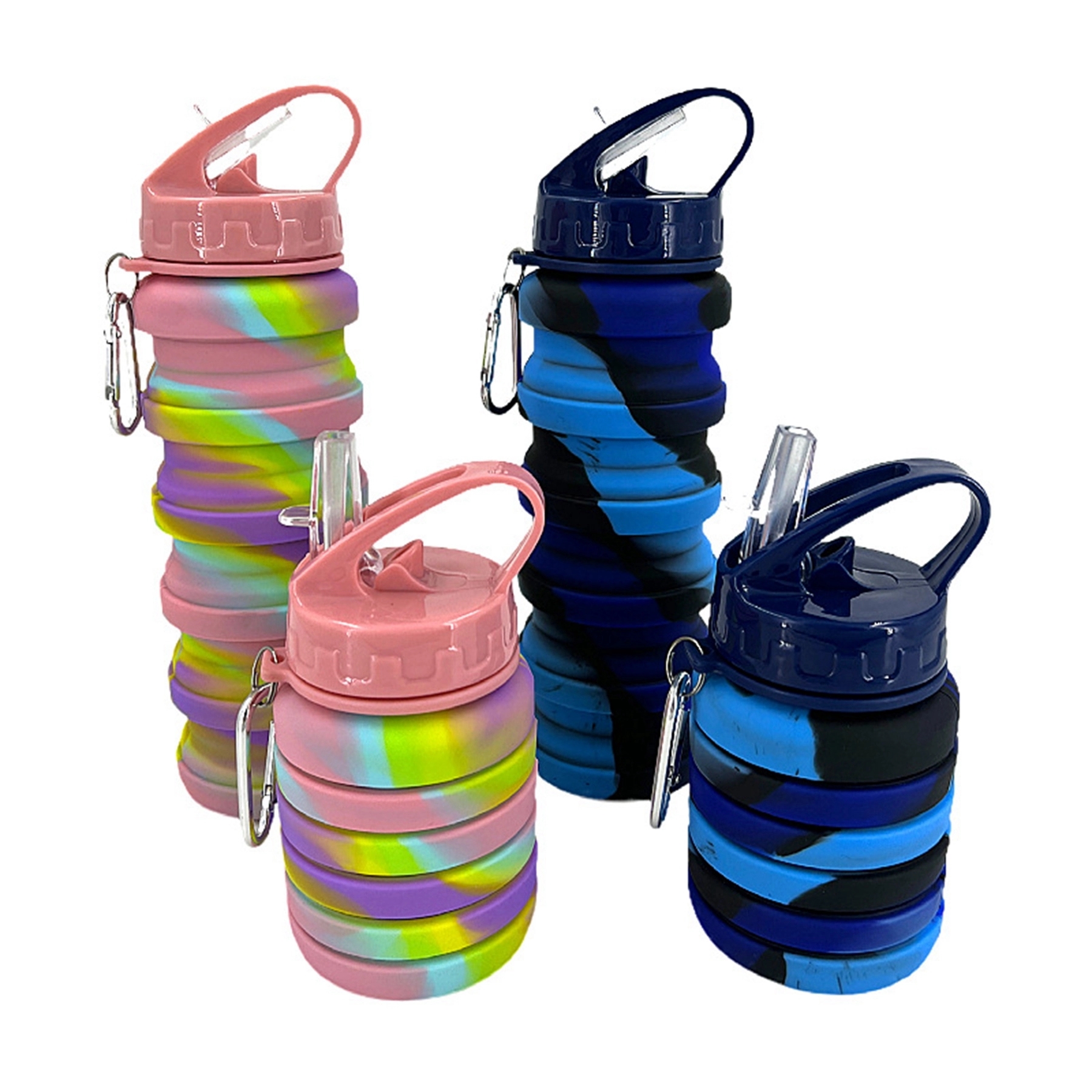 17 Oz. Silicone Collapsible Water Bottle with Straw Lid 6
