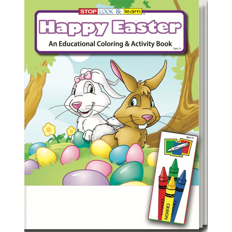 Happy Easter Coloring & Activity Book Sets - 4 Pack Crayons Ages 3-11 2