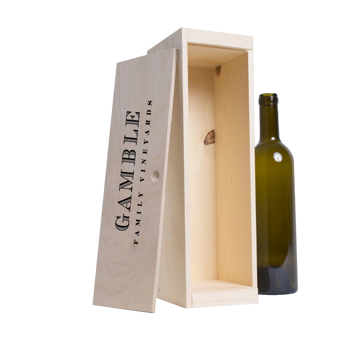 1-Bottle Wood Wine Box 5