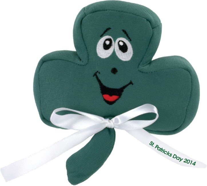 5" Shamrock with Ribbon and One Color Imprint 1