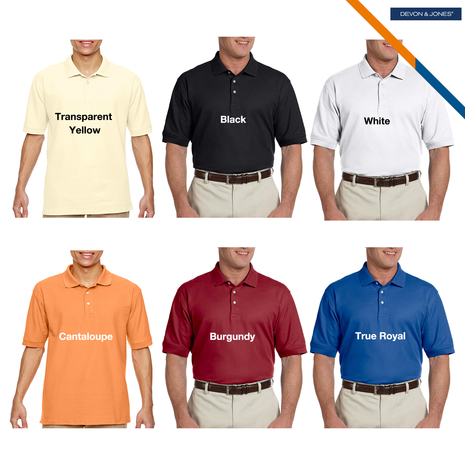 Devon & Jones® Men's Short-Sleeve Polo Shirts 4
