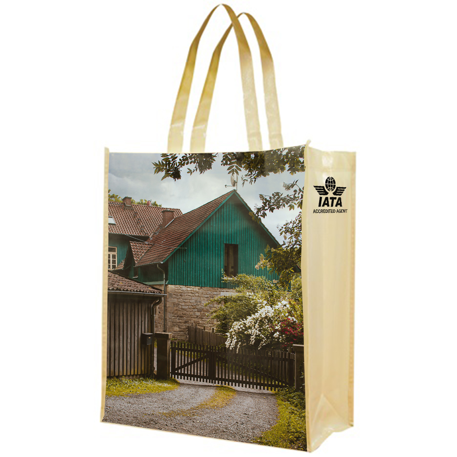 Full Color Sublimated PET Non-Woven Tote Bag w/ Gusset (12.75" x 15.75" x 4.75") 1