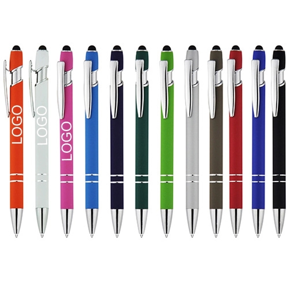 Promotional Ellipse Softy Pen with Stylus 3