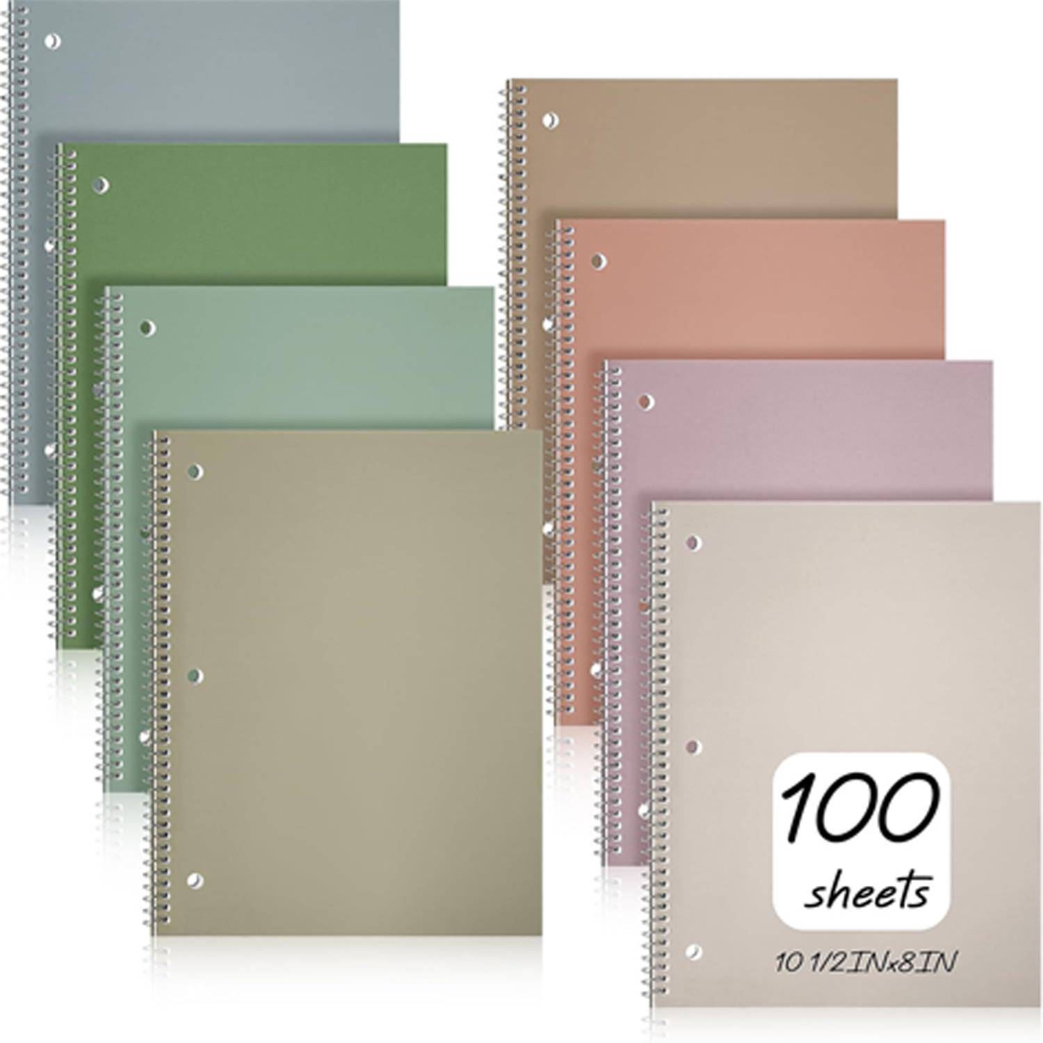 8Pcs Tearable Spiral Notebook Set 8