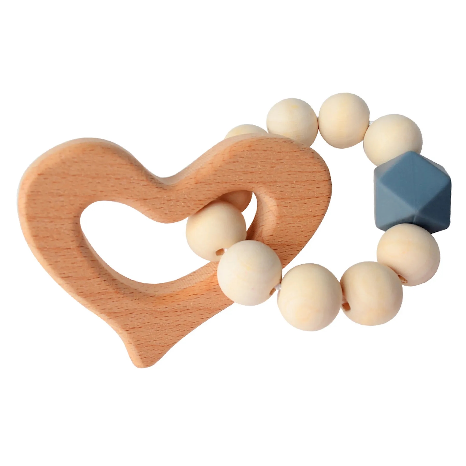 Natural Wood Teething Rattle : 3 M+ 5