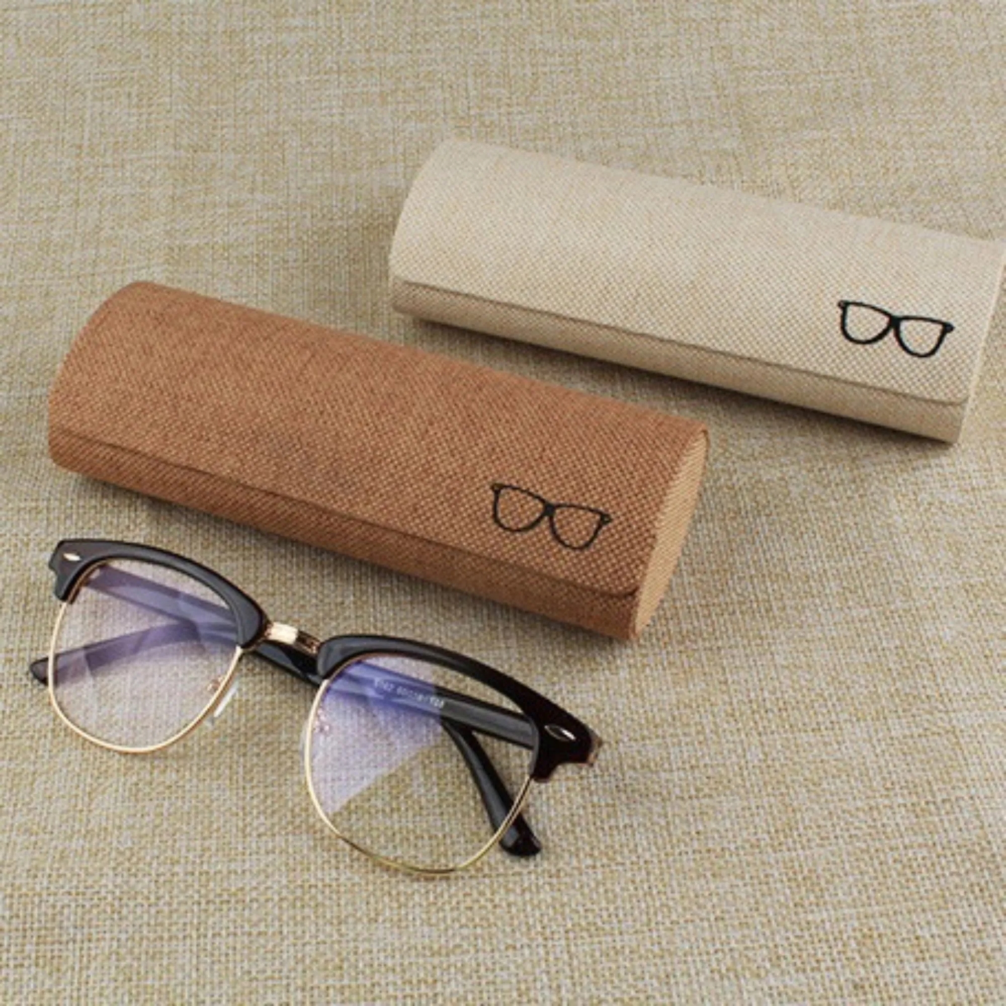 Eco Friendly Hemp Fabric Round Eyeglass Case 2