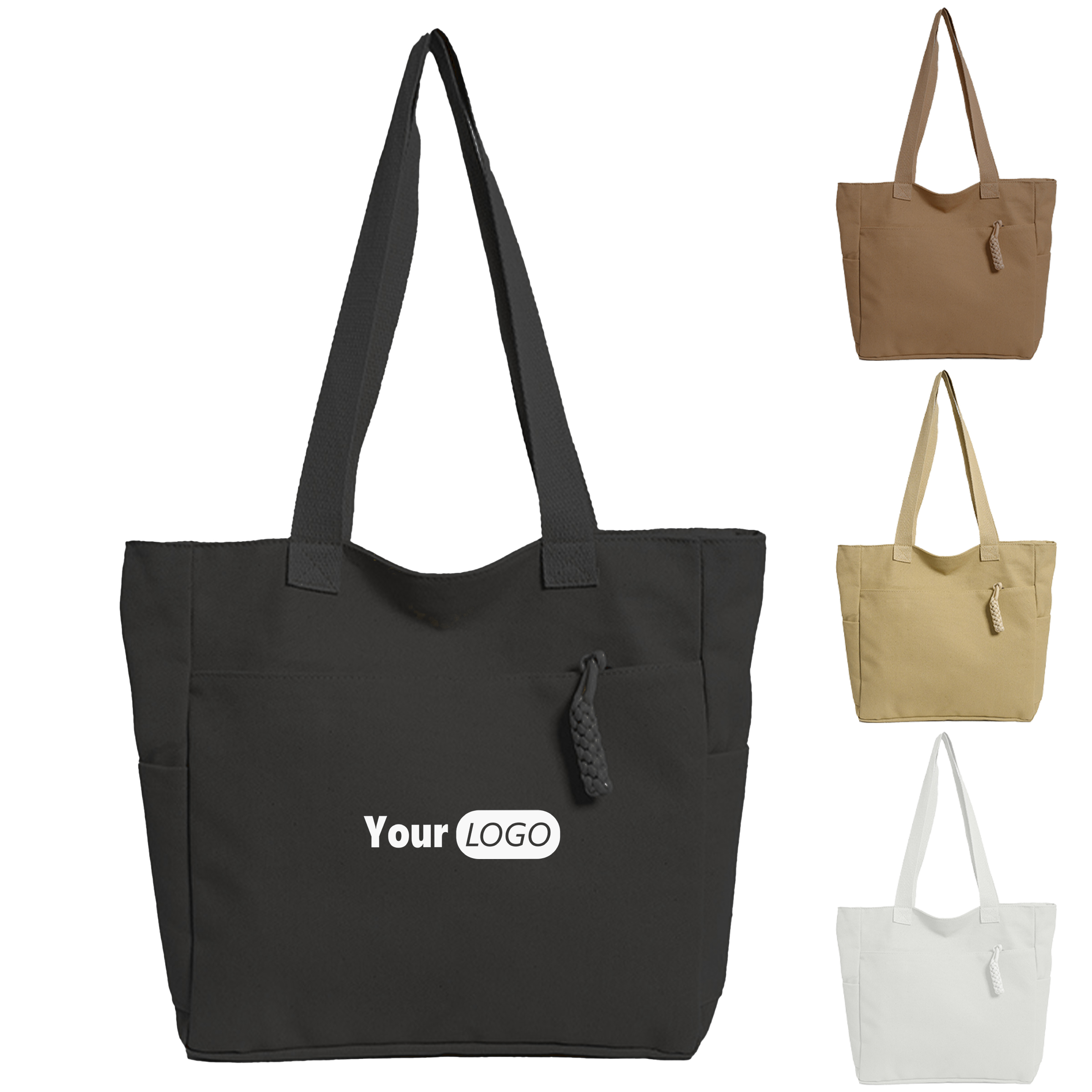 Canvas Large Capacity Single Shoulder Tote Bag, custom tote bag with logo imprint 7