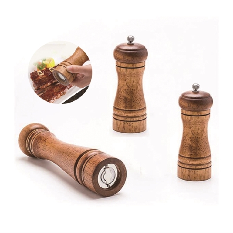 5" Salt/ Pepper Oak Wood Mill Grinder 2