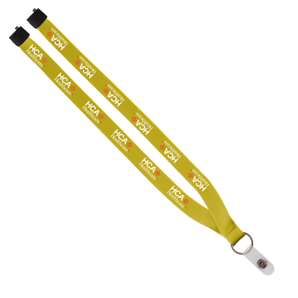 3/4" Polyester Lanyard with Sewn Silver Metal Split-Ring 185