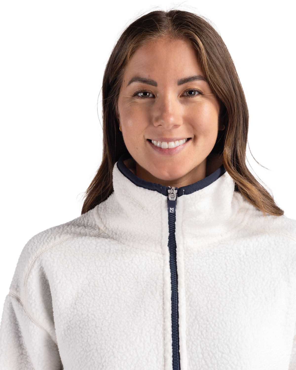 Cutter & Buck Cascade Epic Comfort Recycled Sherpa Fleece Womens Pullover Jacket 31