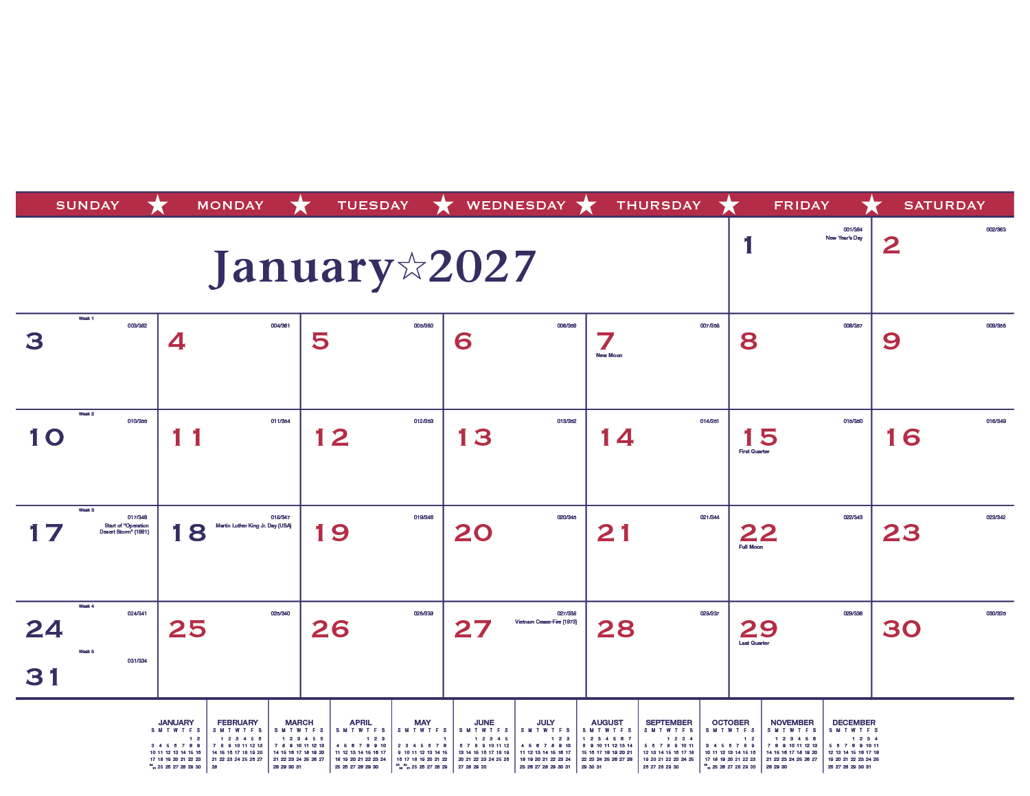 Triumph® Calendars Patriotic Desk Pad 9