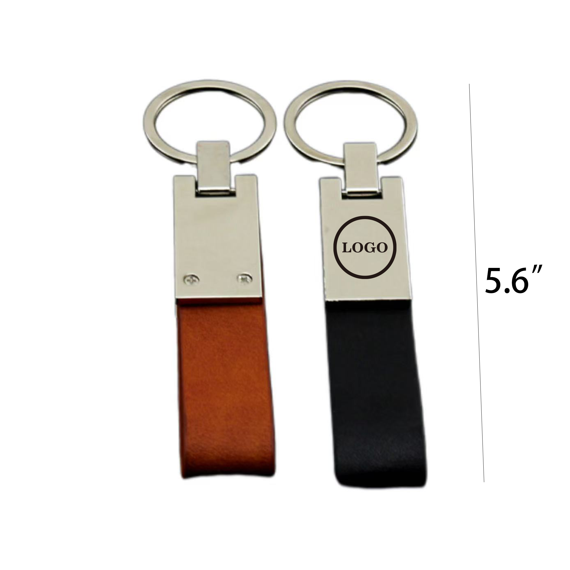 Leather Keychain with Engraved Metal Accent 3