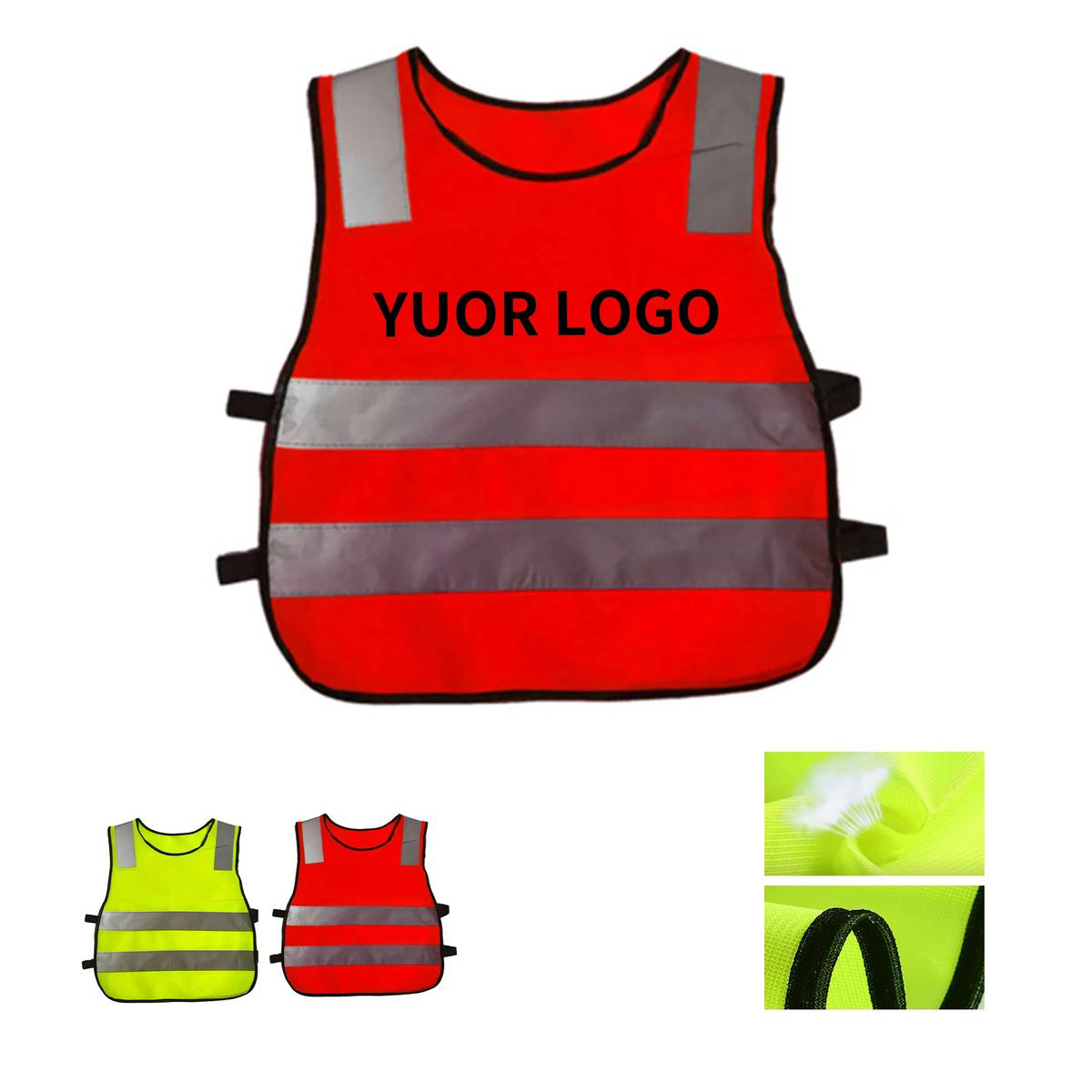 Kids Visibility Vest with Reflective Strips 2