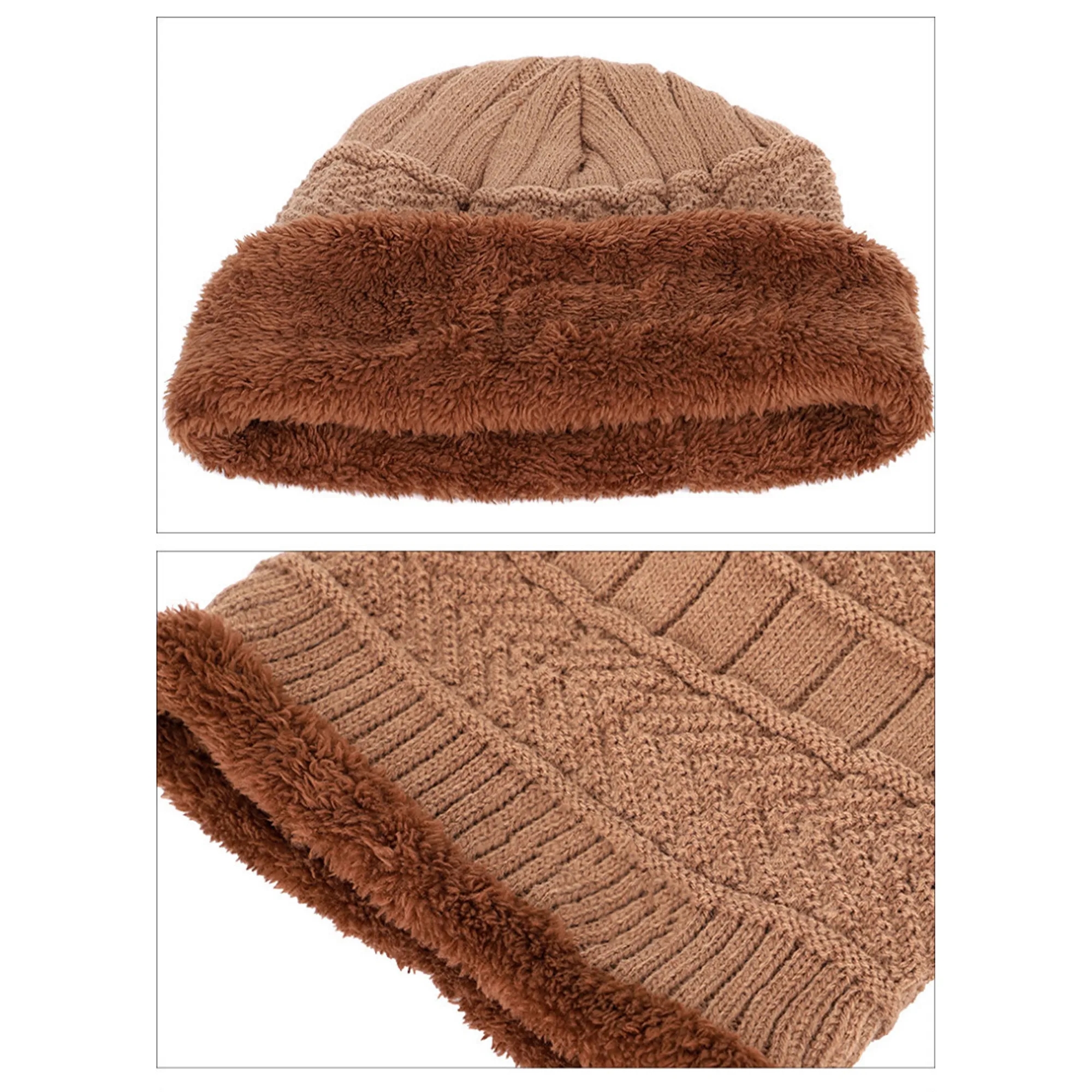 Beanie Hat Scarf Neck Warmer Set 7