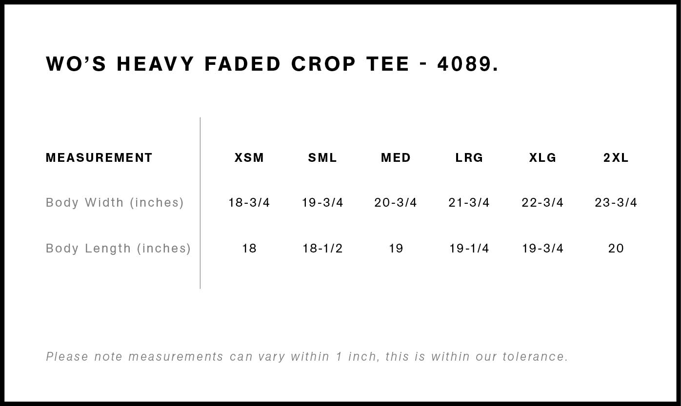 Wo's Heavy Faded Crop Tee | 4089 21