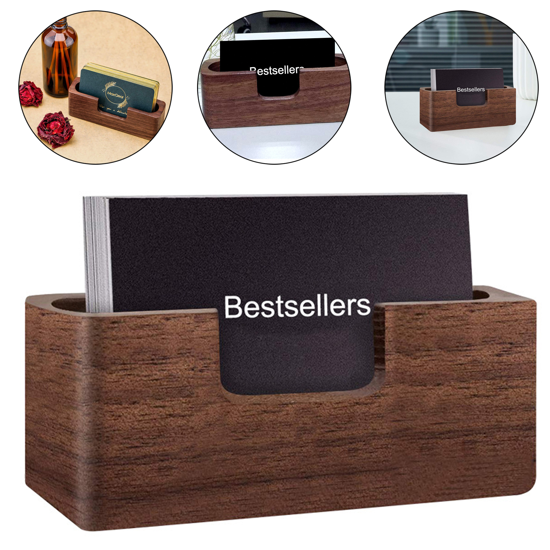 Wood Business Cards Holder 2