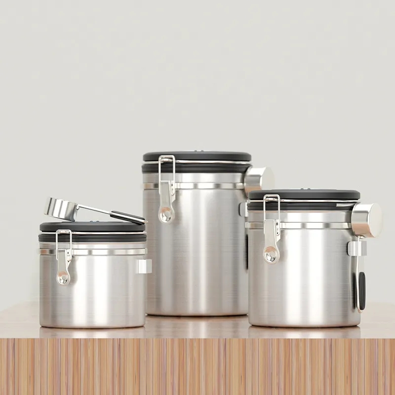 Stainless Steel Airtight Canister with Spoon 3