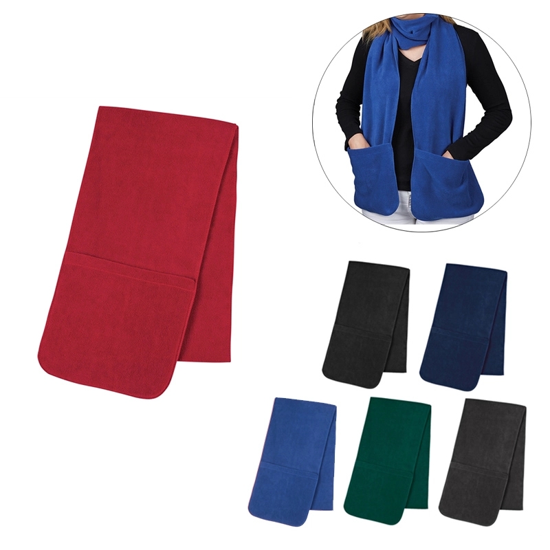Winter Fleece Scarf with pockets 2