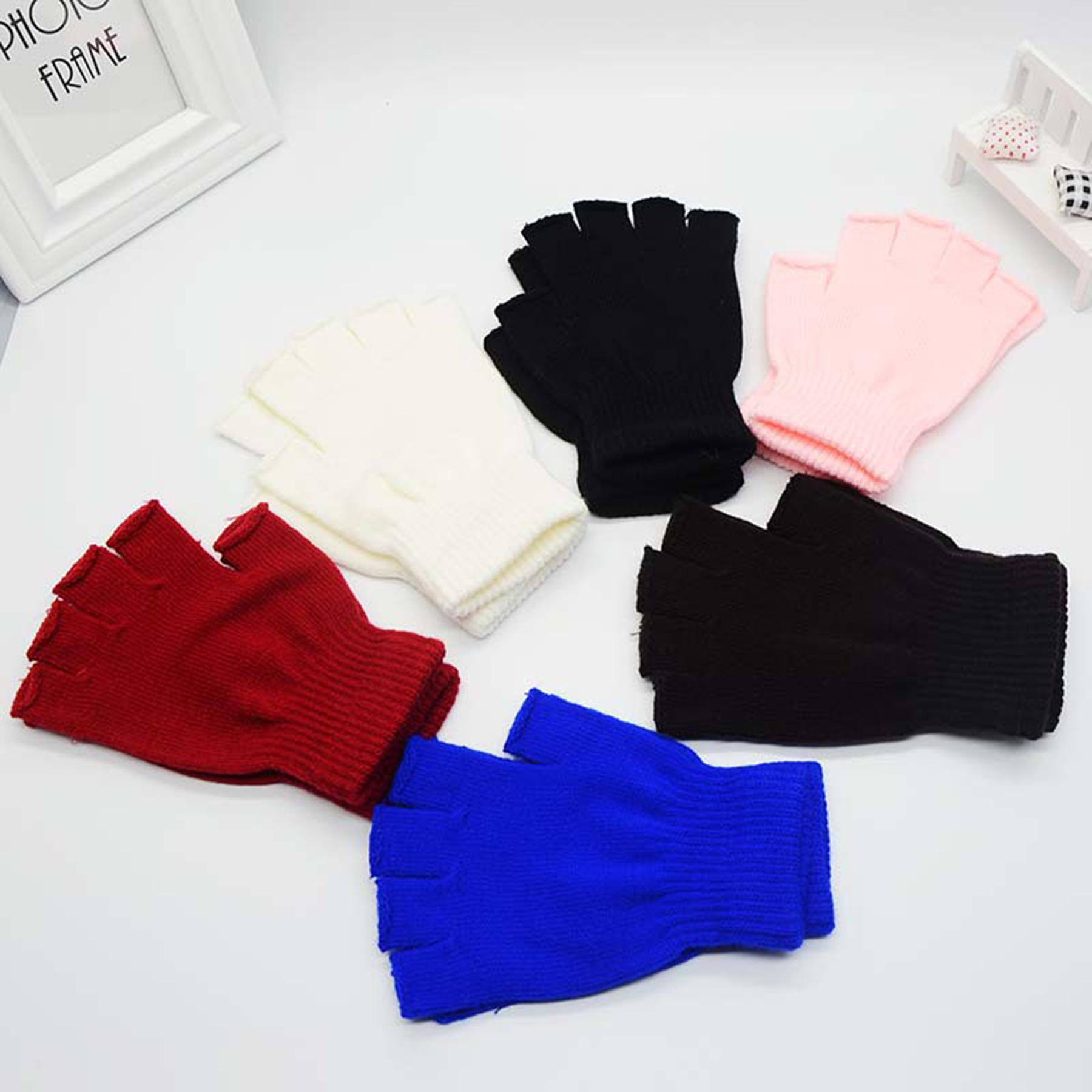 Half-Finger Knitted Fingerless Gloves 3