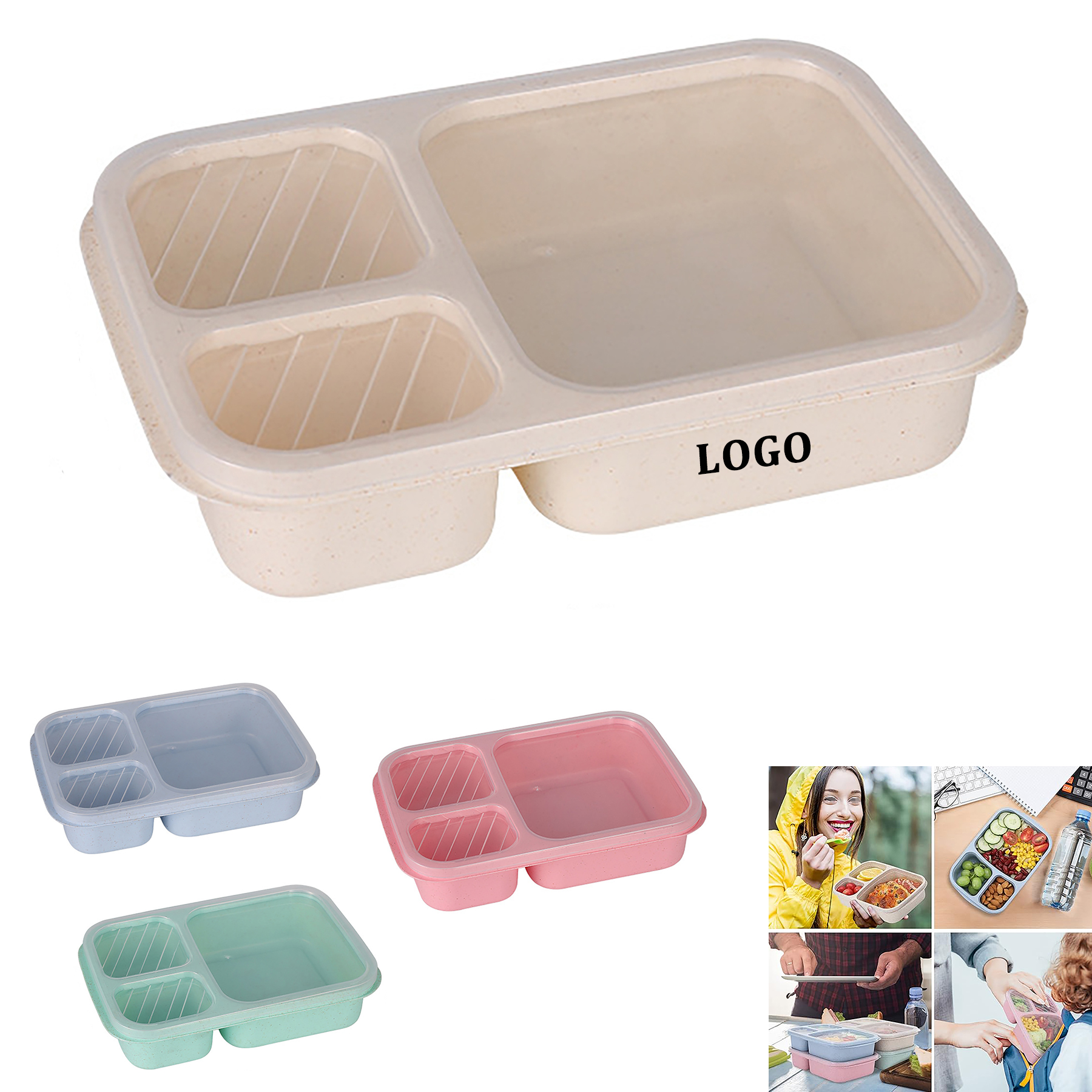 Compartment Plastic Lunch Box 3