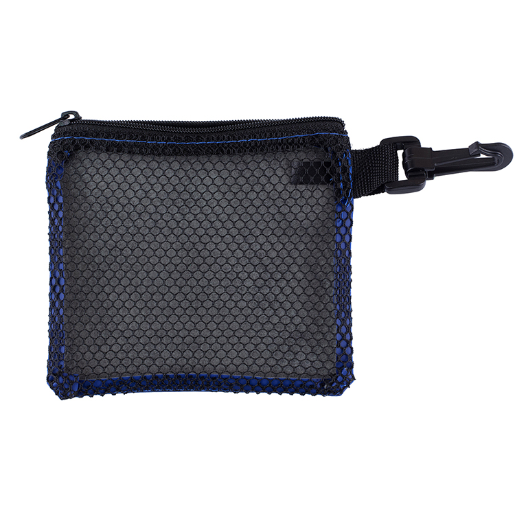 "TechMesh Hang Pro" Mobile Tech Charging Cable Kit in Mesh Zipper Pouch Components inserted into Zip 2