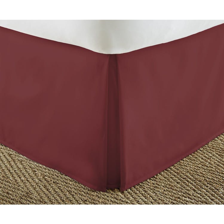 Premium Bed Skirts - Burgundy Twin XL Pleated 1