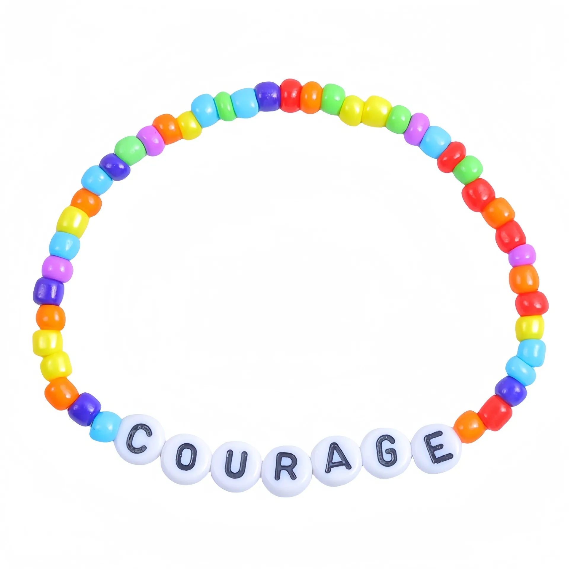 Friendship Bracelet with Plastic Beads and Letter Design 20