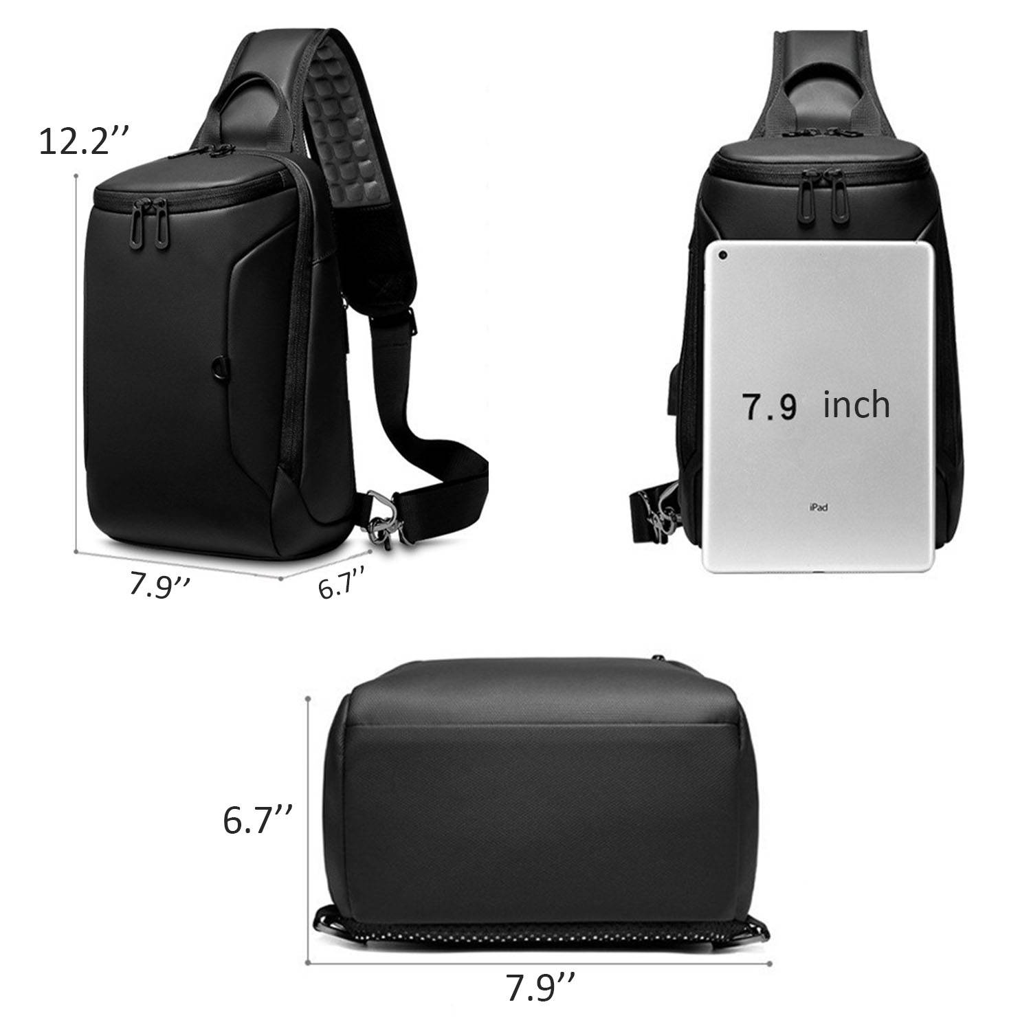 Polyester fiber Men's Chest Sling Bag 3