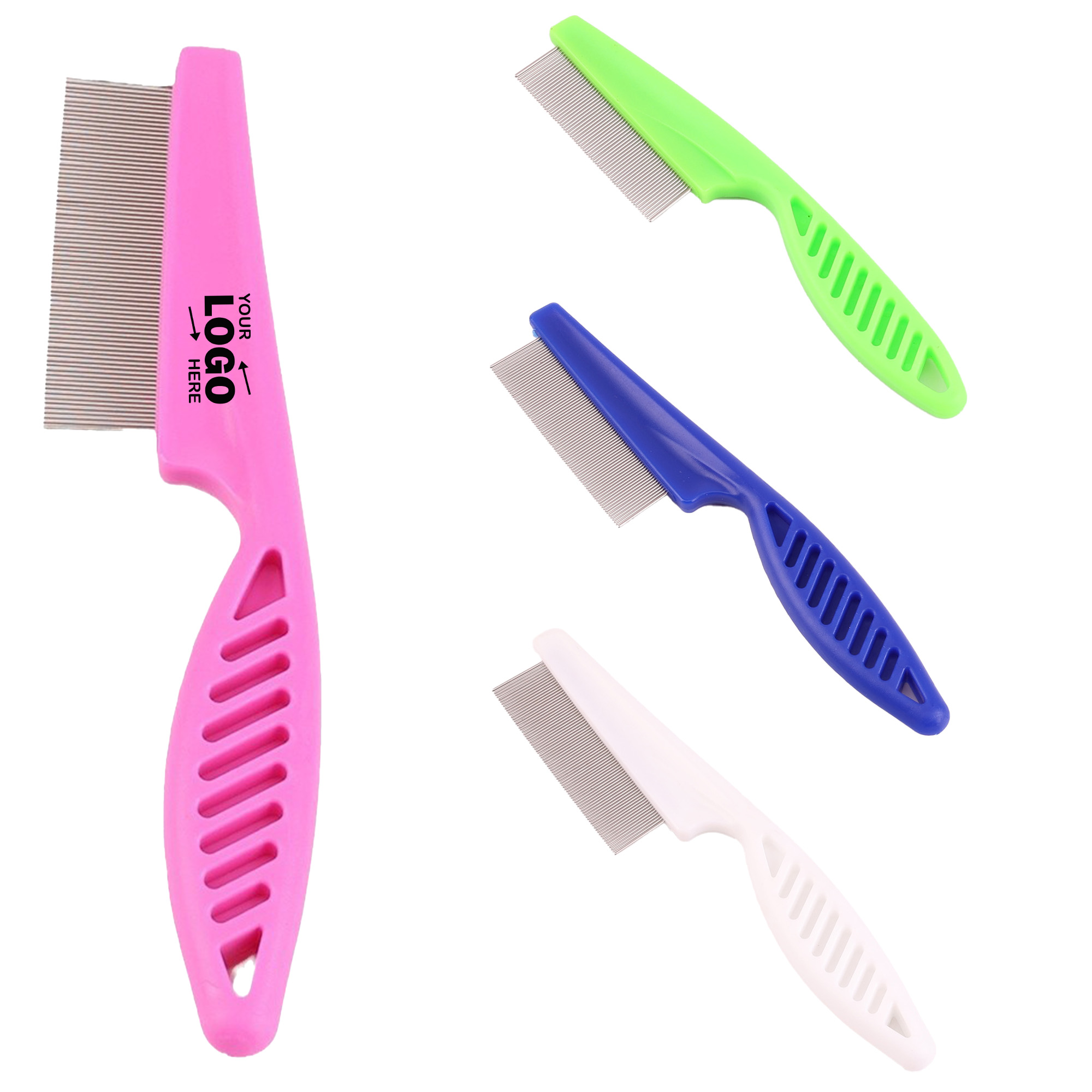 Stainless Steel Pet Comb With Plastic Handle 2