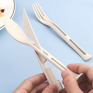 3 In 1 Portable Plastic Utensil Set Knife Fork Spoon 6