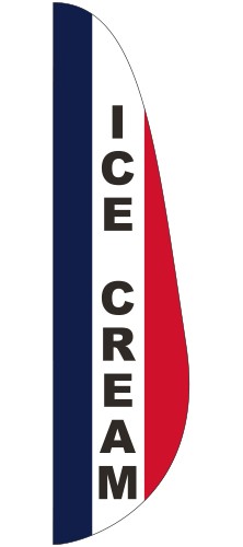 "ICE CREAM" 3' x 15' Message Feather Flag 1