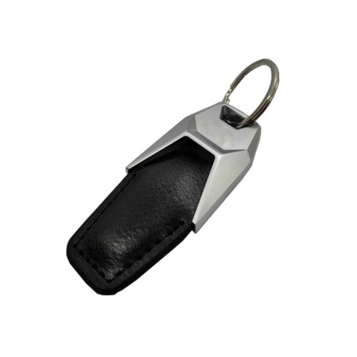 Silver Metal Keyring with PU Leather 4
