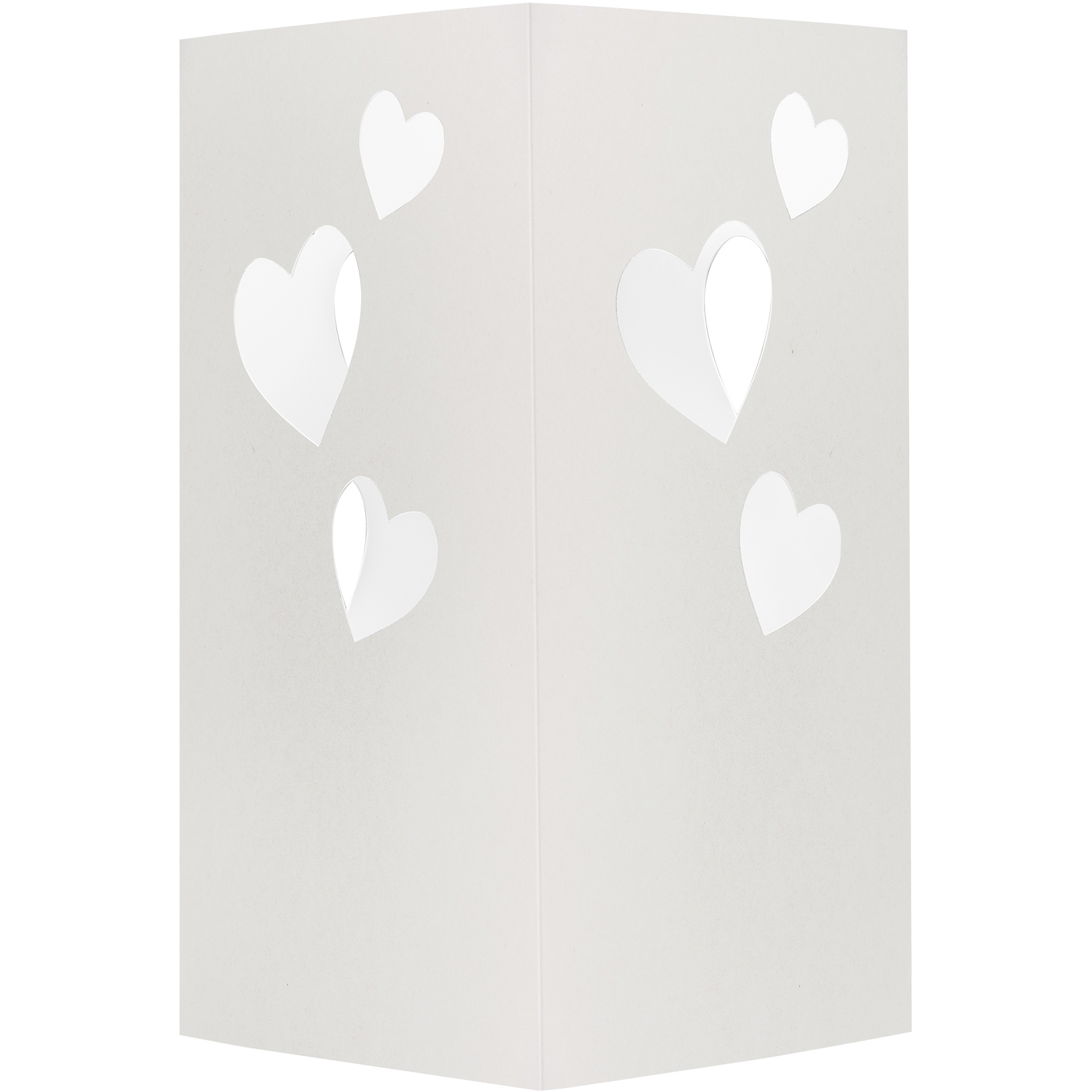 Table Luminary Card Stock 12 pt 4 Sided 4.250" x 4.250" x 8.000" Heart White Digital Print 3