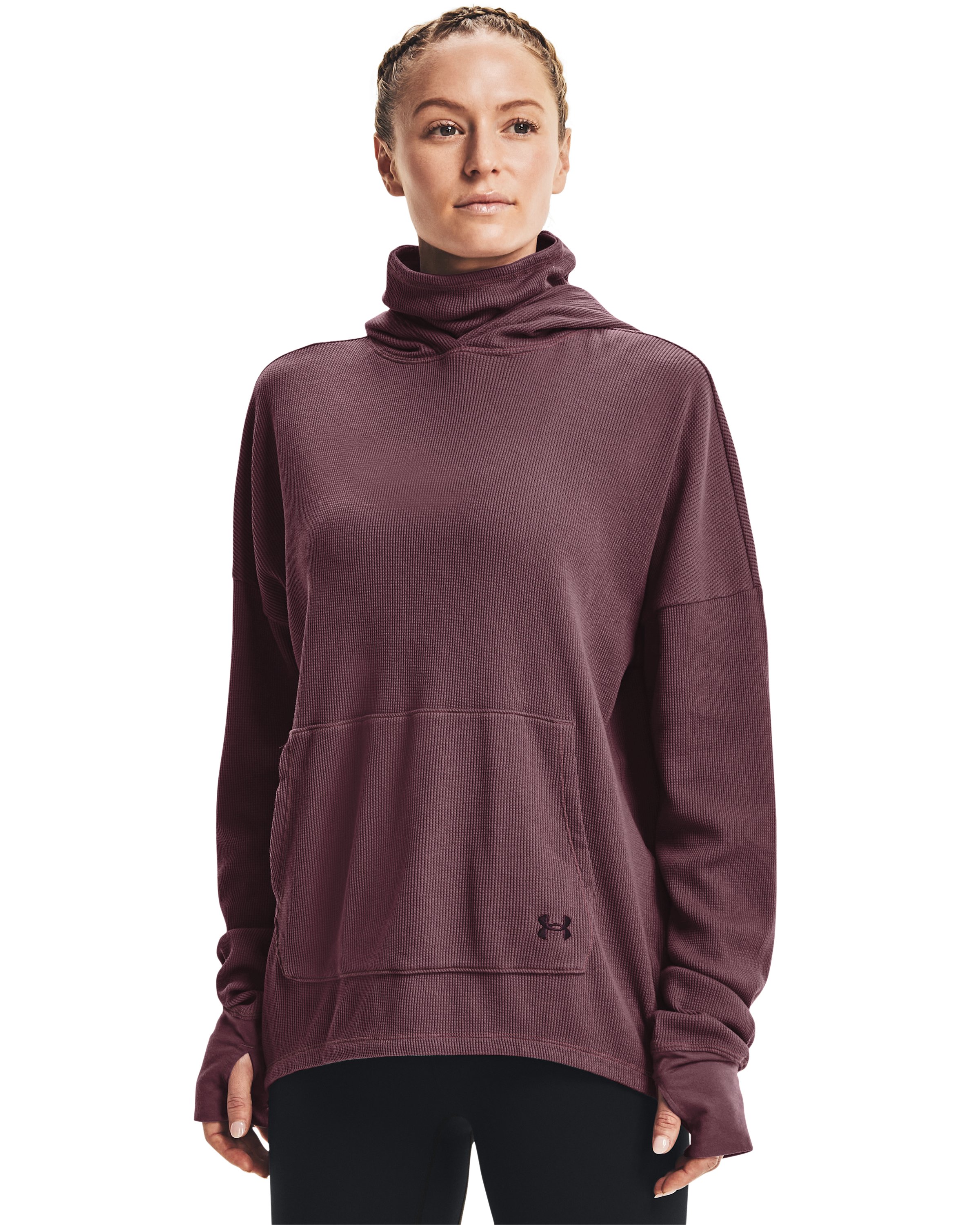 Women's UA Waffle Funnel Hoodie  2