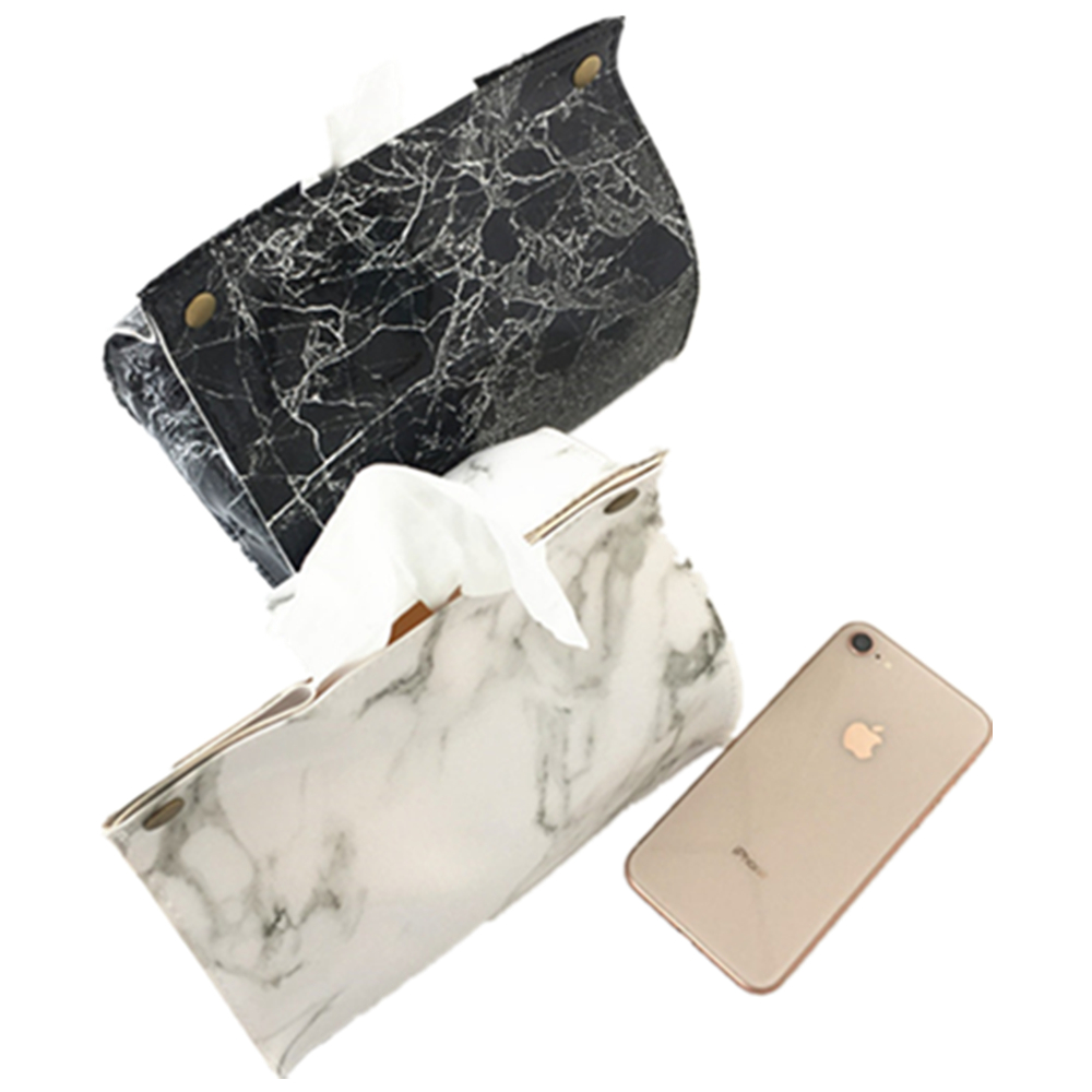 Marble Pattern Leather Tissue Box 3
