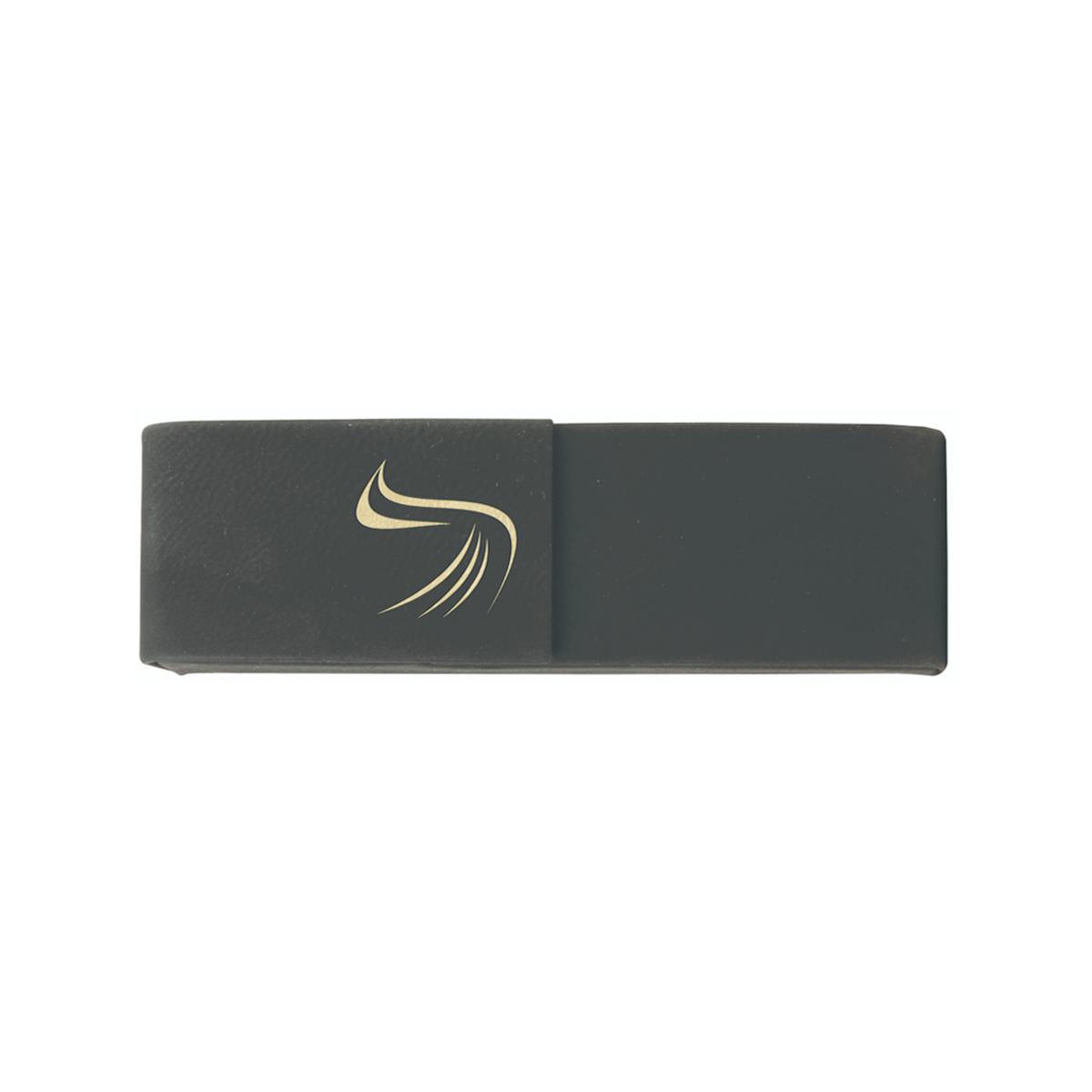 Black/Gold Leatherette Double Pen Case