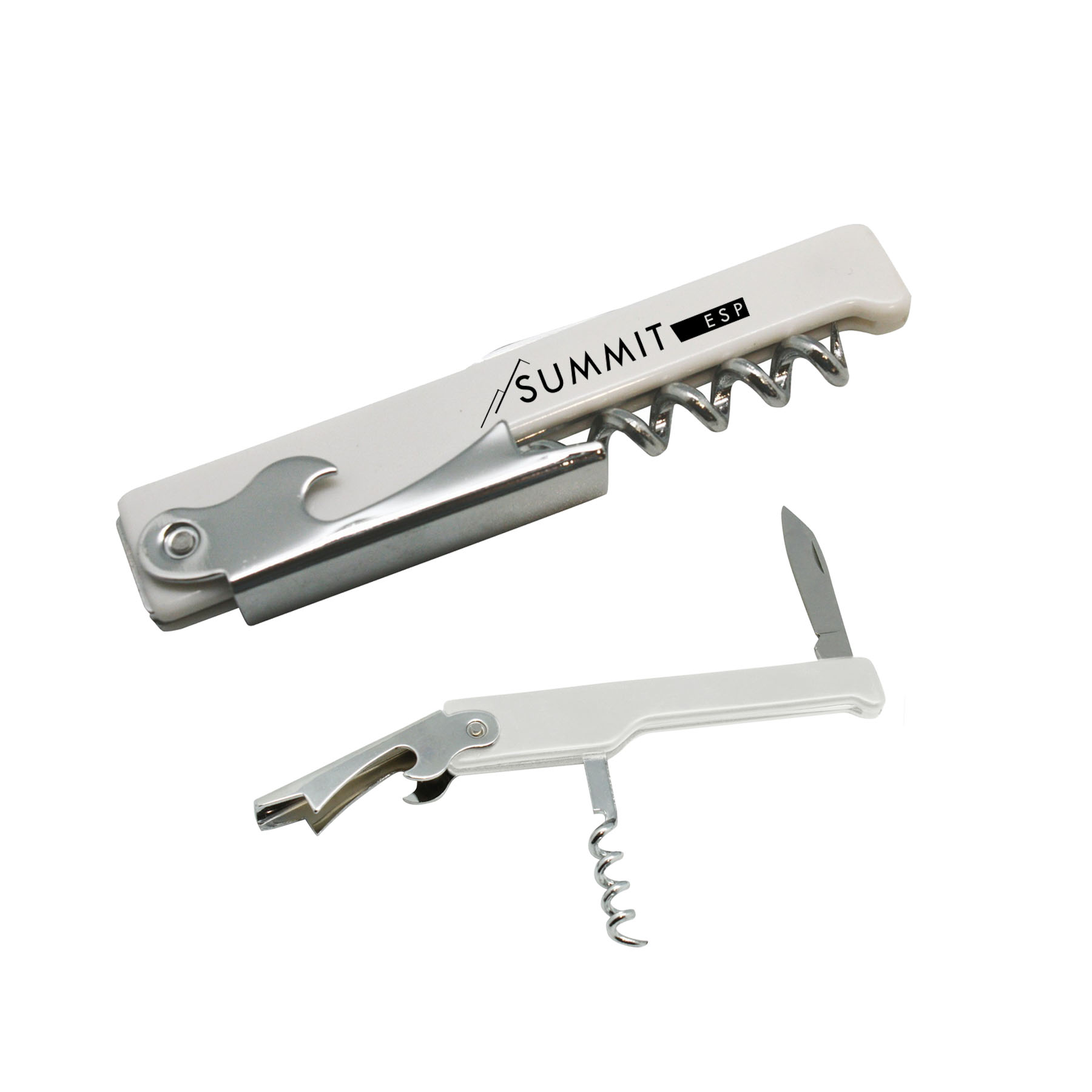 Metal Wine Opener with Corkscrew, Knife, and Plastic Handle 3
