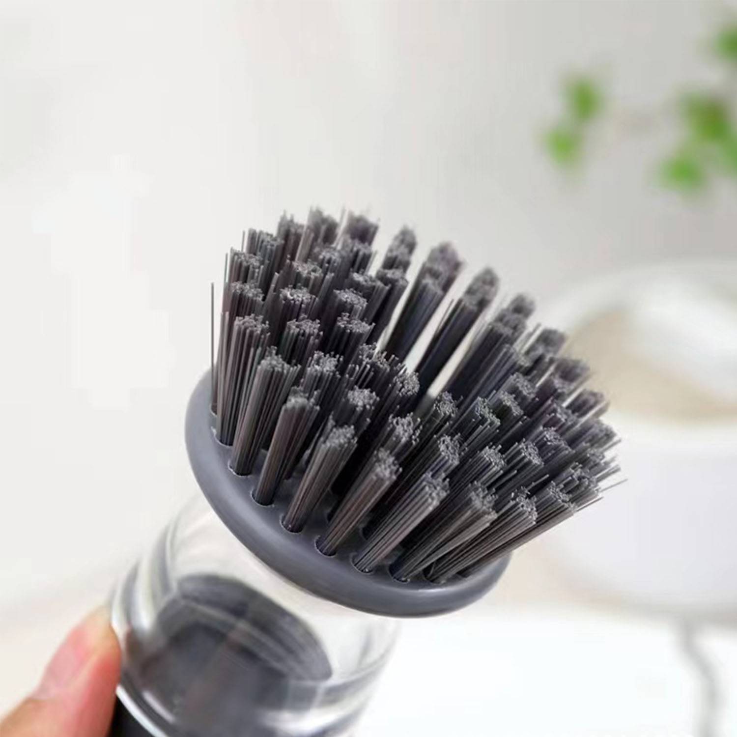 Household pots and bowls press liquid sponge cleaning brush 5