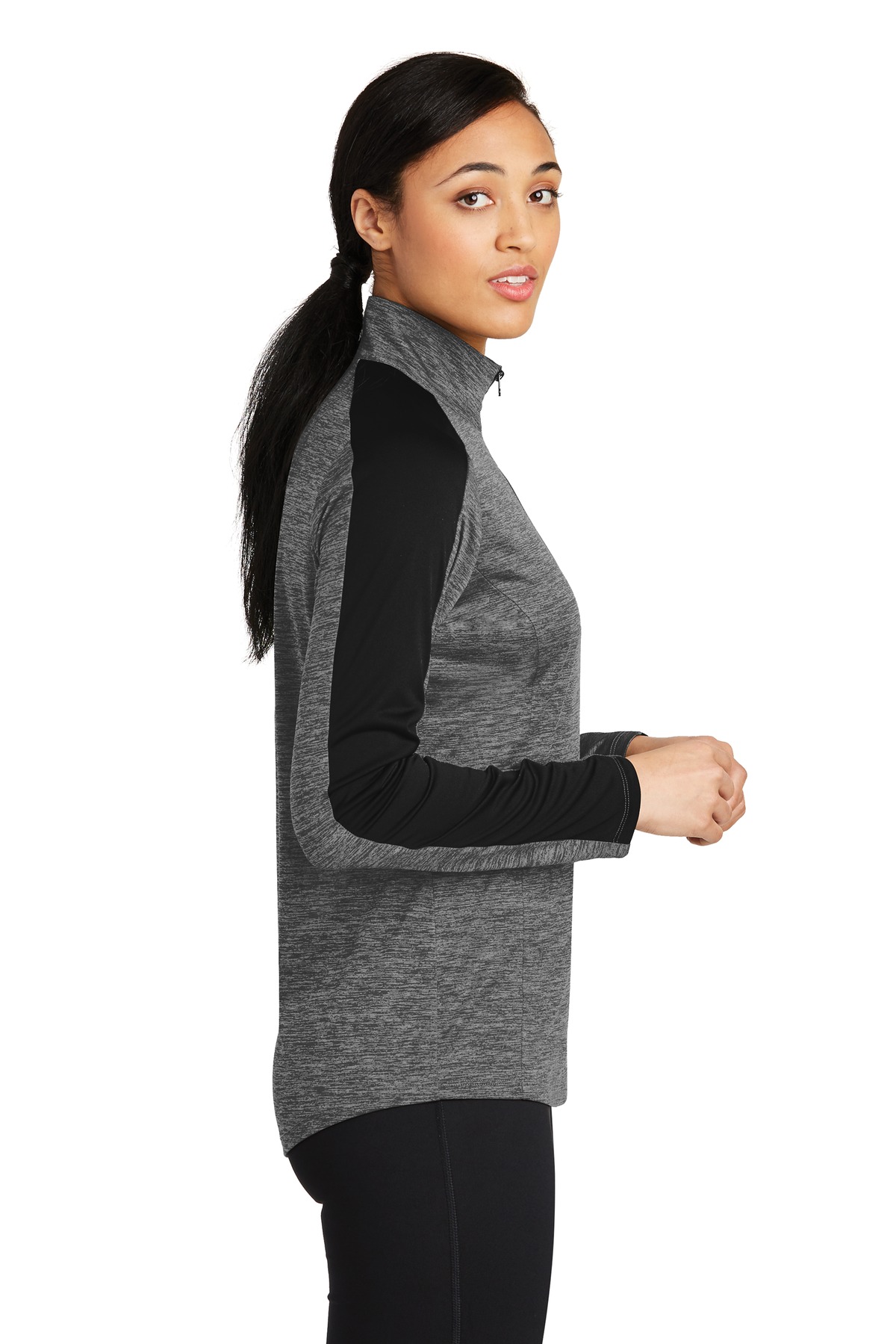 Sport-Tek Women's PosiCharge Electric Heather Colorblock 1/4-Zip Pullover. LST397 13