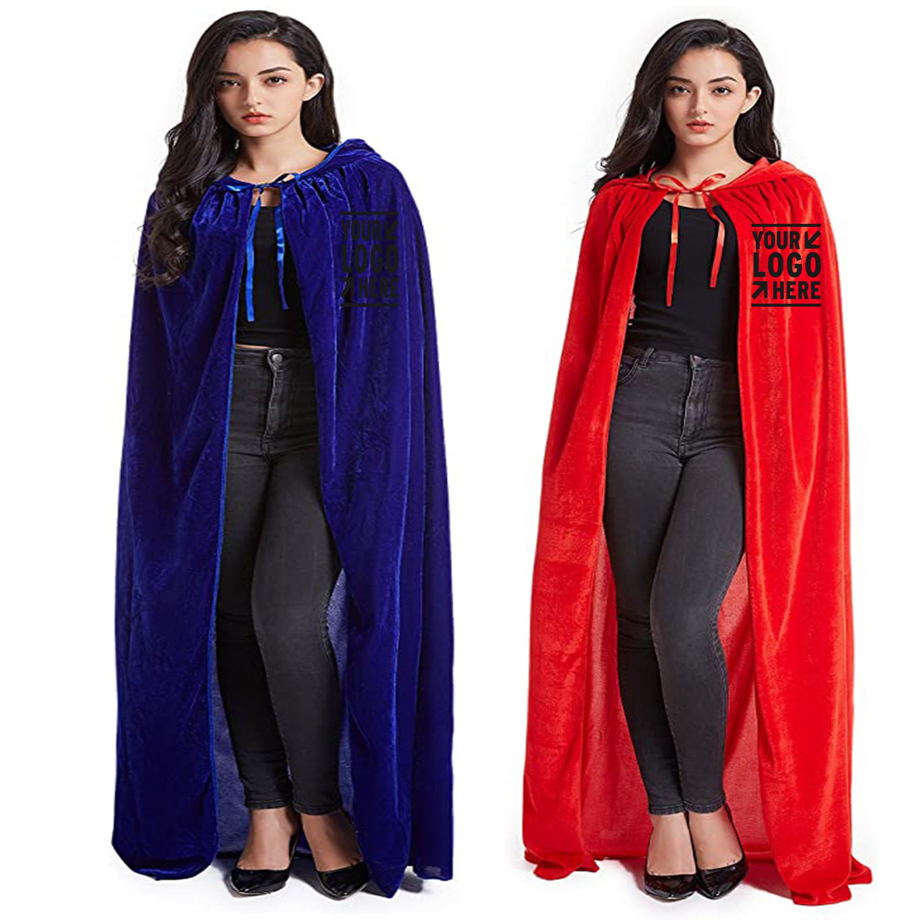 Halloween Blue Hooded Cape Costume 2