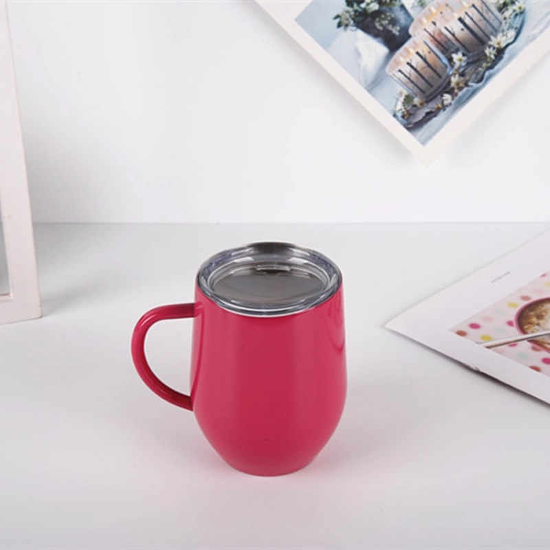 Custom 12 oz Stainless Steel Travel Coffee Mug With Handle 6