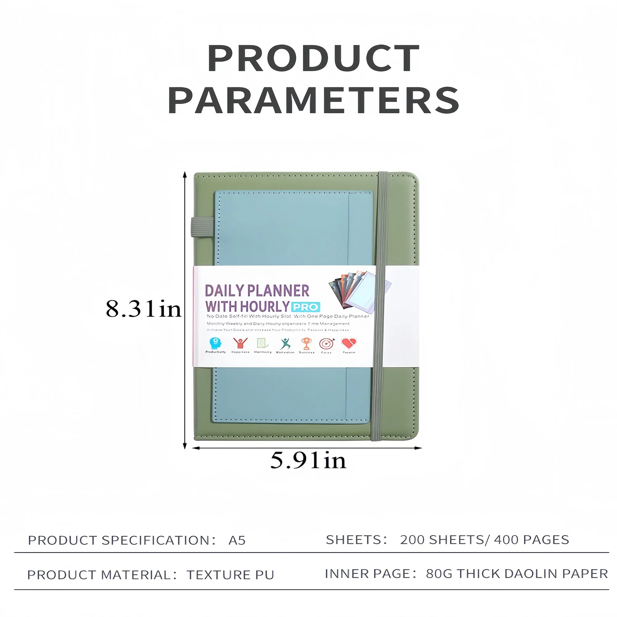 Premium Self Filling Daily Planner No Date A5 Notebook 6