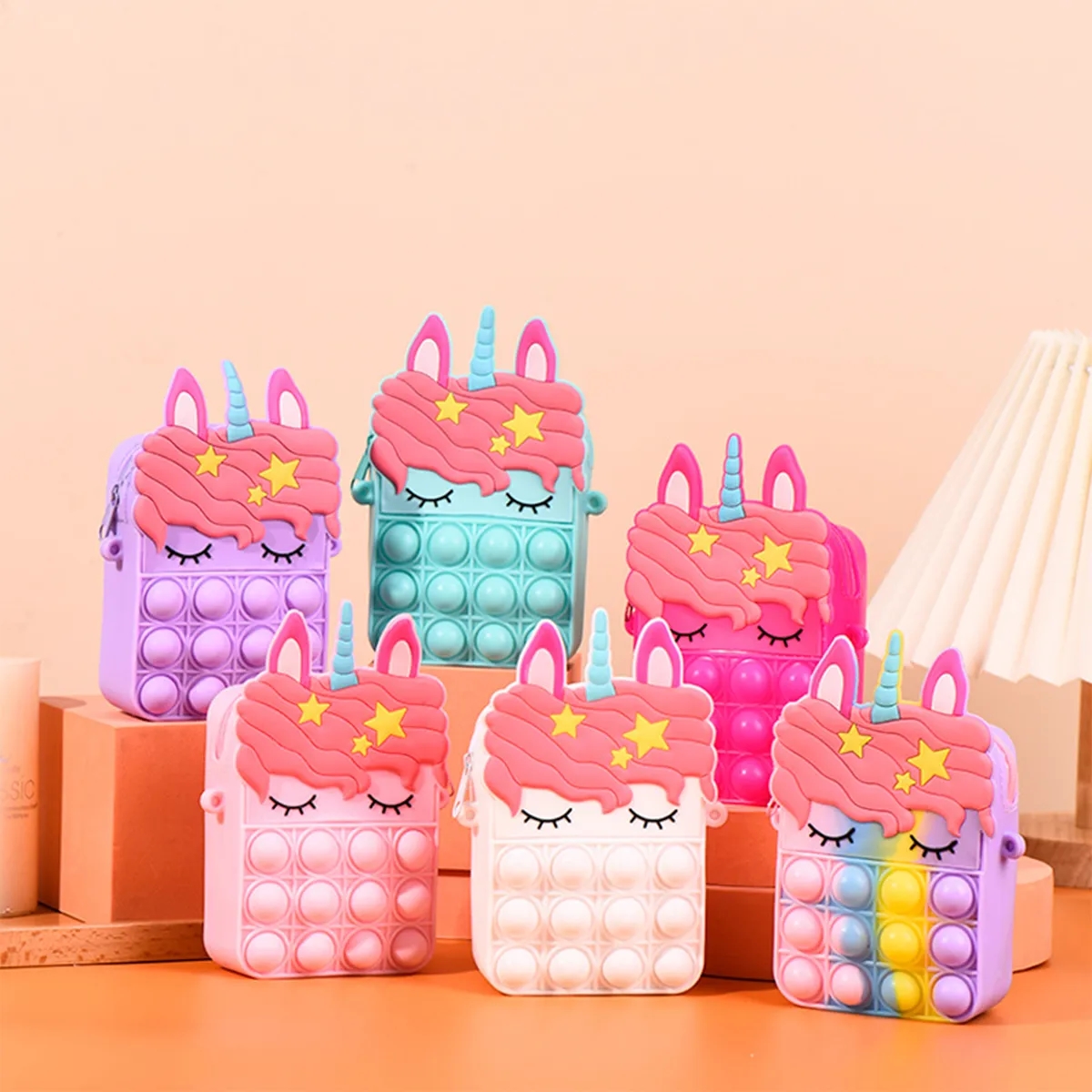 Unicorn Pop Shoulder Bag Fidget Backpack Toys Holiday Gifts 3