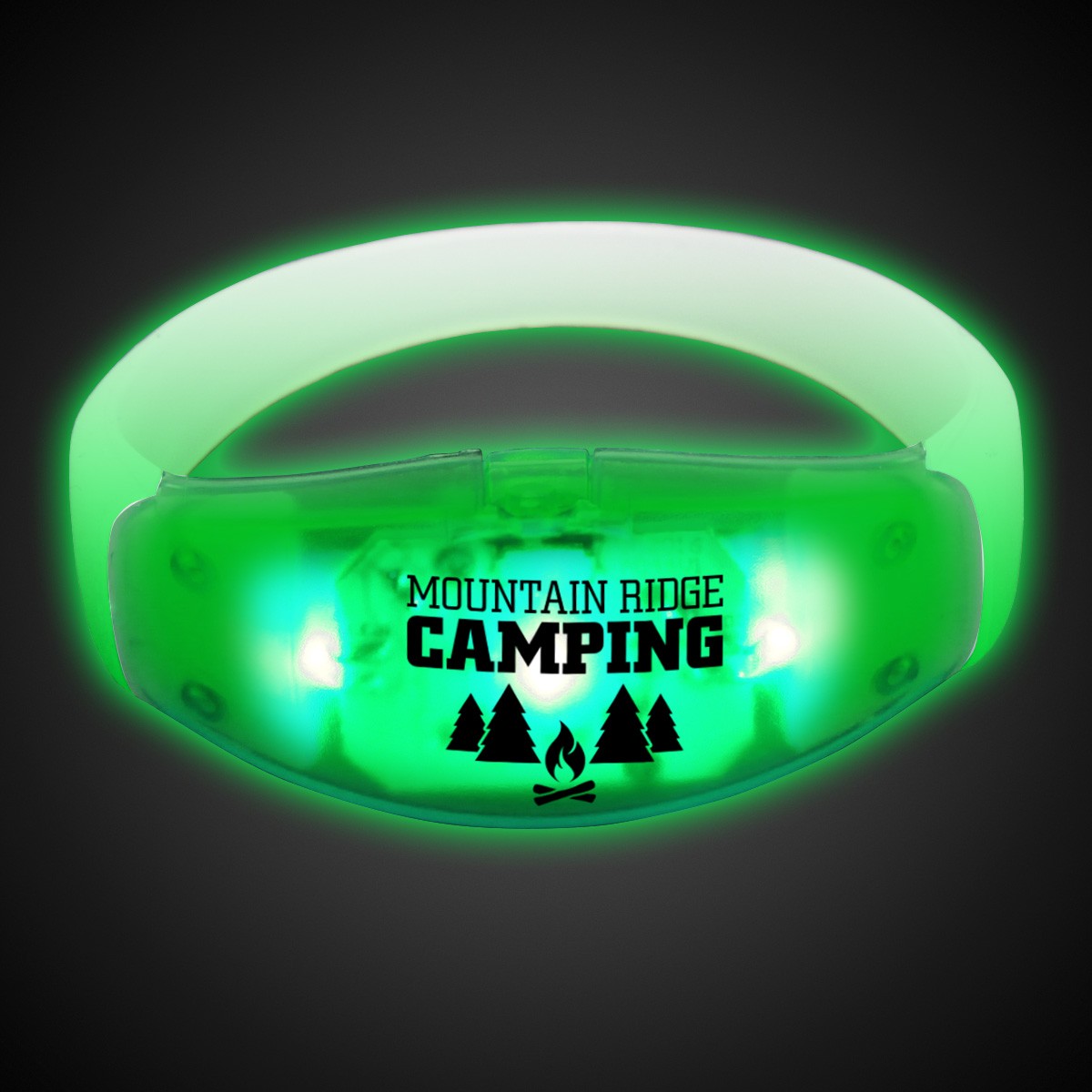 Sound Activated Green LED Stretchy Bangle Bracelets(Pad Print) 4